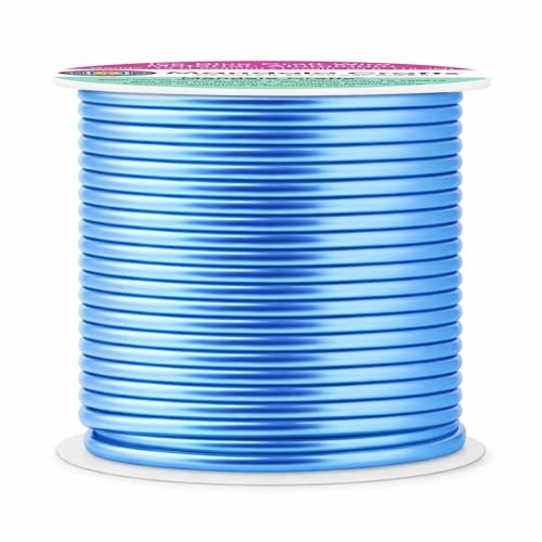 Image of Mandala Crafts 13 Gauge Ice Blue Anodized Aluminum Craft Wire, 60 FT | Colored, Flexible, Bendable, for Bonsai, Armature, Sculpting, Wire Wrapping, Jewelry Making, Weather & Tarnish Resistant