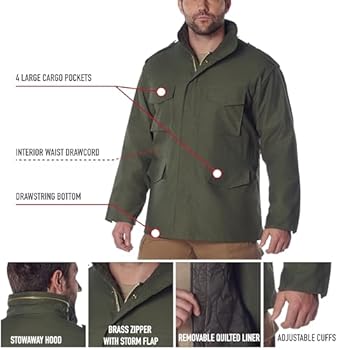 Rothco M-65 Field Jacket With Liner - TIGER STRIPE : Amazon
