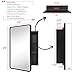 TEHOME Farmhouse Black Metal Framed Recessed Bathroom Medicine Cabinet with Beveled Mirror Rounded Rectangle Bathroom Medicine Cabinet 16x24 inch