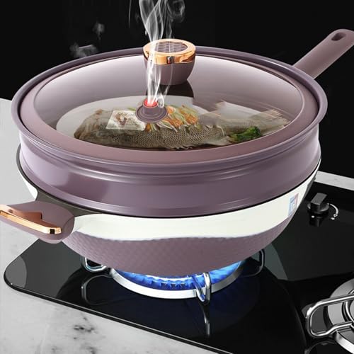Wok antiadherente 32 cm aleación de titanio rojo miniatura 3