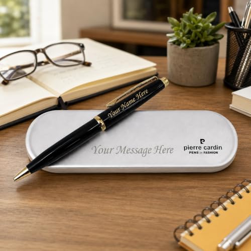 Image of SAVRI Customized Black Ball Pen with Name Engraved & Box Message | Personalized Pen Gift for Men & Women | Customised Pen for Teachers Day Birthday Farewell Retirement Corporate Gifting & Appreciation