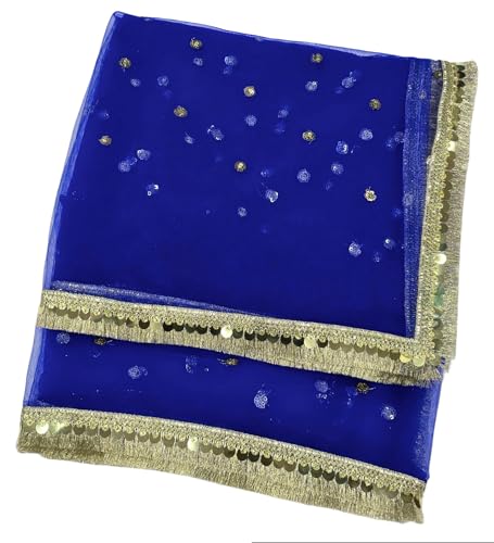 Image of Navti Creations Women's Lightweight Net Dupatta With Sequence Embroidery & Kiran Border (Length 2.25m)
