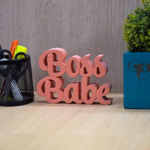 Image of NUKKAD TALES Boss Babe Peach Fancy Decoration Showpiece Home Decor Items for Bedroom Living Room Decoration Items Book Shelf Decor Birthday Gift Items Gift for Dance Lovers