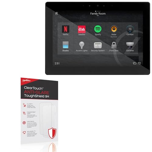 BoxWave Screen Protector Compatible With Control4 T4 In-Wall AC (8 in) - ClearTouch Anti-Glare ToughShield 9H (2-Pack), Anti-Glare 9H Tough Flexible Film Screen Protector