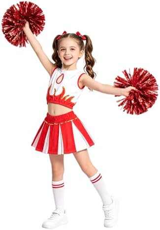 DÉGUISEMENT CHEERLEADER POM-POM GIRL ROSE FILLE