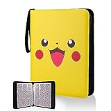 Card Binder 900 Pockets, Trading Card Binder 9-Pockets Card Holder Binder Card Collection Binder with 50 Removable Sheets and Zipper for Boys Girls Organized (Yellow)