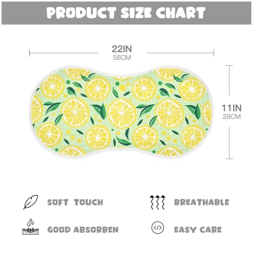Yellow Lemon Slices Baby Burp Cloths for Boys and Girls, Soft Muslin Spit Up Towels, 22"x11" Newborn Essentials for Feeding and Drooling, 2 Pack4