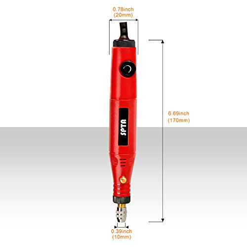 Electric Rotary Tool Kit, SPTA Mini Electric Grinder Set/Nail Drill Mini Handle Electric Drill Grinding Engraving Pen Milling Trimming Polishing Drilling Cutting Engraving Tool 33Pcs Kit
