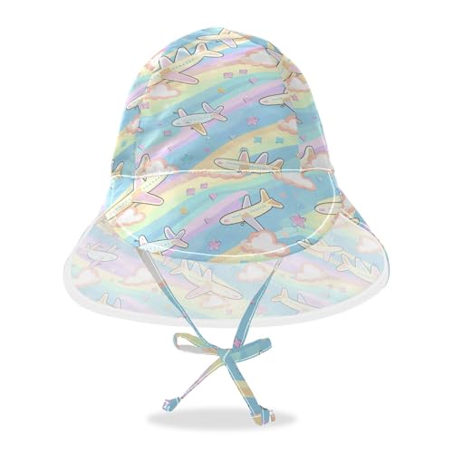 Planes Cartoon Infant Toddler & Kids Sunhat Baby Boys Summer Hats Baby Girls Sun Protection Wide Brim Traveling Swim