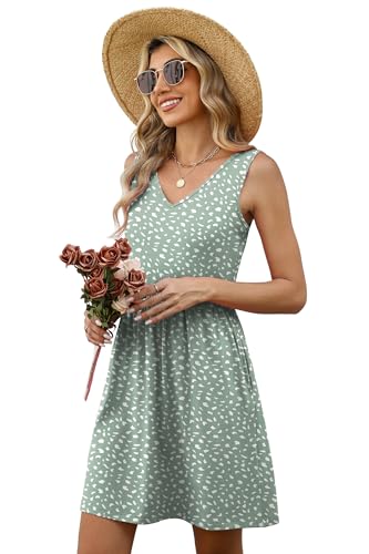 Image of WIHOLL Summer Dresses for Women 2026 Casual V Neck Sleeveless Tank Dress Beach Sundresses with Pockets