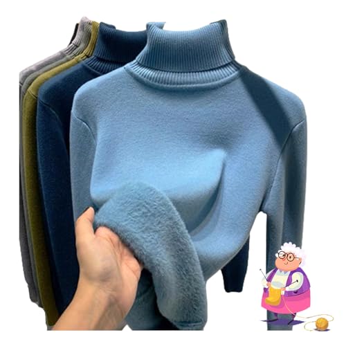 2024 New Winter Fleece Thick Knitted Bottoming Shirt, Sweater Soft Thermal Fleece Turtleneck Womens