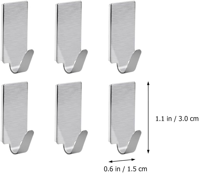 Mikikit 30pcs Strong Sticky Hook Adhesive Hanging Hooks Heavy Duty s s Door Back Metal Sticky Heavy Duty Clothes Rack Hangers Wall Household Stainless Steel