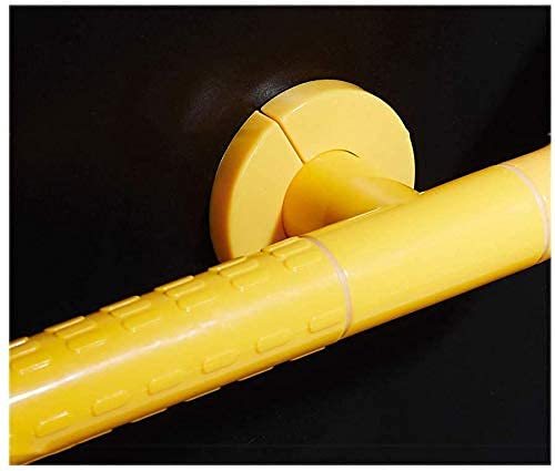 Barre de sécurité en L jaune pour douche et WC senior