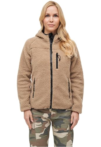 Brandit Women Teddyfleece Jacket Hooded, Farbe: camel, Größe: S