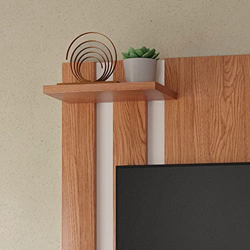 Painel Para Tv Smart até 32 Polegadas Com Prateleira Quarto Sala - Nature/Off White