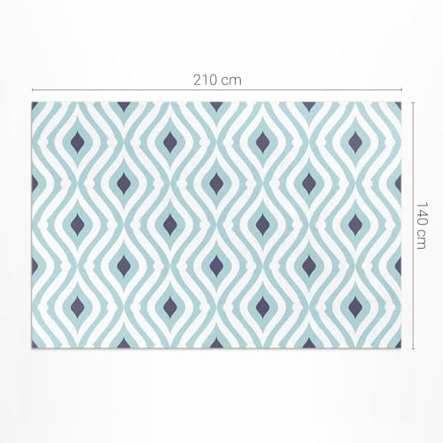 Tapis de sol vinyle 140x210 cm extérieur rectangle à vagues - 4
