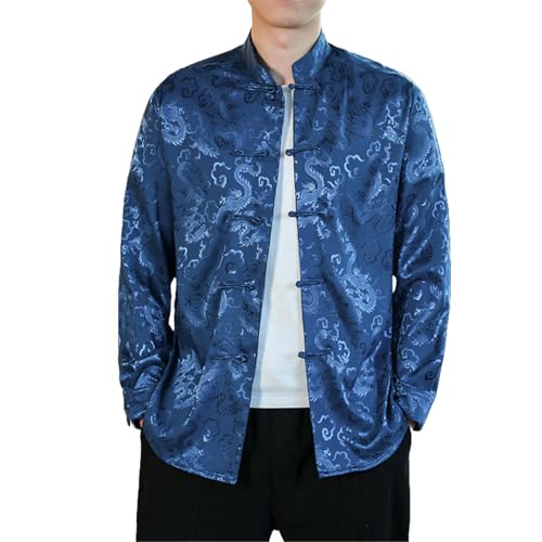 Chemise boutons grenouille homme soie jacquard style rétro