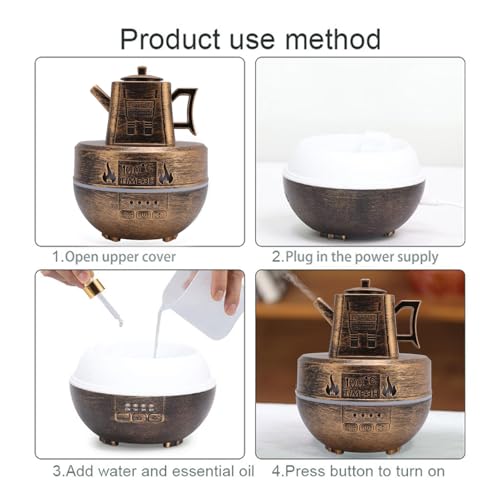 Difusor aromático eléctrico con tanque 140ml diseño tetera ABS miniatura 3