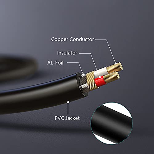 Dual 1/4 Inch 2 X 6.35Mm Ts Mono Male Jack To Dual Rca Male Audio Cable,Tan Qy For Phono Microphone Mic Mixer Amplifier,Rca Audio Wire Cords, Interconnect Cable (8M/25Ft) #TOP4