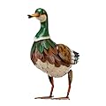 TERESA'S COLLECTIONS Garden Decor for Outside, Metal Mallard Duck Decorations for Outdoor Decor, 16 inch Duck Decoys Animal Outdoor Statues for Yard Patio Lawn Pool Porch Backyard