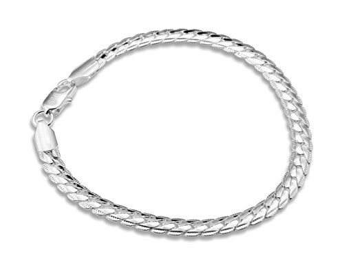 Preisvergleich Produktbild Enez Armkette Königskette Panzerkette 925 Silber PL. 5mm Länge 20cm (v350)