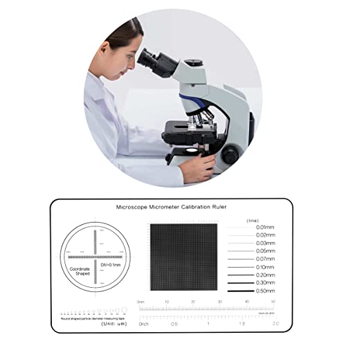 Multifunction Microscope Micrometer Calibration Ruler Slide，Microscope Reticle Micrometer/Microscope Calibration Grid/Microscope Camera Calibration Slide/Micrometer Ruler for Microscope