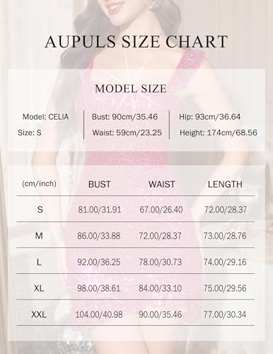 Image of Aupuls Short Homecoming Dresses for Teen Sexy Sequins Dress for Birthday Party