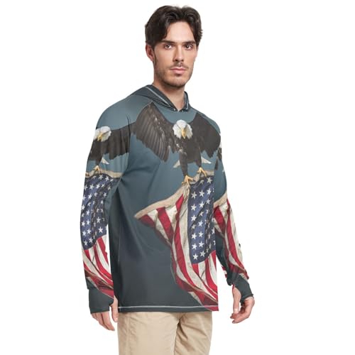Men's UPF 50+ Sun Protection Hoodie Shirt with Long Sleeve SPF Fishing Outdoor UV Protection Lightweight Shirts