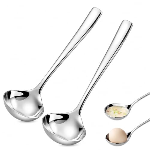 2 Stück Soßenlöffel Schöpflöffel Saucenlöffel Kleine Soßenkelle Schöpfkelle Aus Spoon Ideal Für Soßen Suppen Und Dips 17 Cm Und 20 5 Cm Perfekt Für Küche Und Restaurant