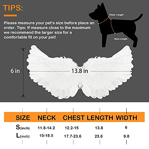 Bwogue Dog Angel Wings Costume Halloween Dog Costume For Dogs Puppy Cats White Feather Pet Wing Costume Cosplay For Party S #TOP2