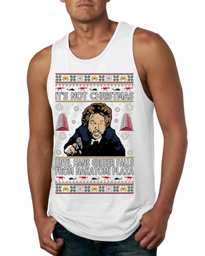 It's Not Christmas Until Hans Gruber Falls from Nakatomi Plaza Color Classic Xmas Movie McClane Ugly Christmas Mens Tank Top