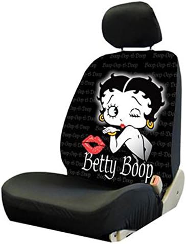 Betty Boop Timeless Design Kissy Face with Red Lips Car Truck SUV Low Back Front Bucket Seat Cover - Single