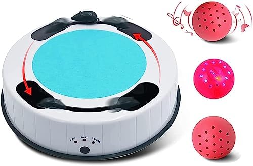 Interactive Cat Toys, Automatic Cat Toy with Running Mouse, Hide Seek Funny Hunt Electric Cat Toy with Scratch Pad and 3 Balls, Pop and Play for Kitten Fun Excercise