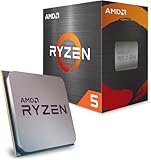 PROCESSADOR RYZEN 5 5600 3.5GHz (TURBO 4.4GHz) 32MB CACHE AM4 100-100000927BOX, Cerâmica cinza