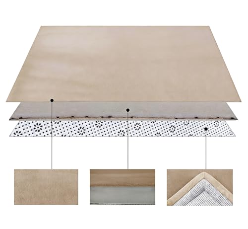 Grand tapis d'éveil bébé beige 160x160 cm de 2cm d'épaisseur
