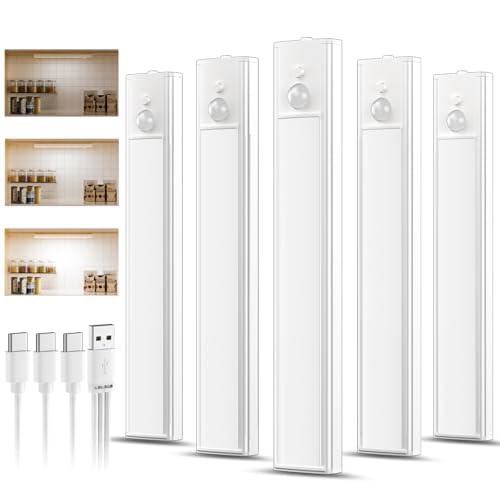 YiaMia 5 Pack Rechargeable Under Cabinet Lighting Wireless 3 Level Dimmable by YiaMia - Used condition - CA$22.94