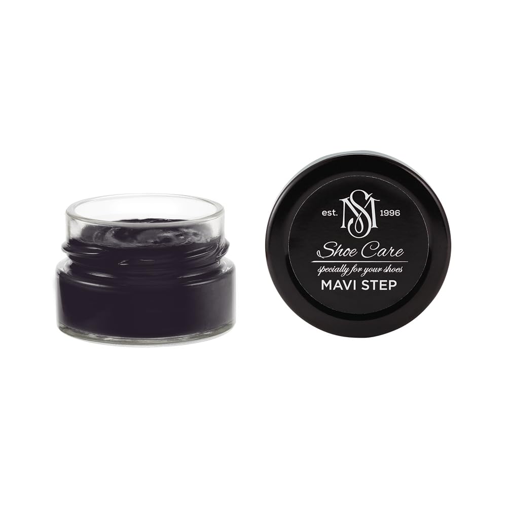 Premium Schuhcreme - NCS S 8505-R50B Fast Schwarz-Pflaume - Nährende Pflege & Farbauffrischung für Glattleder von MAVI STEP - 1.70 fl oz / 50 ml