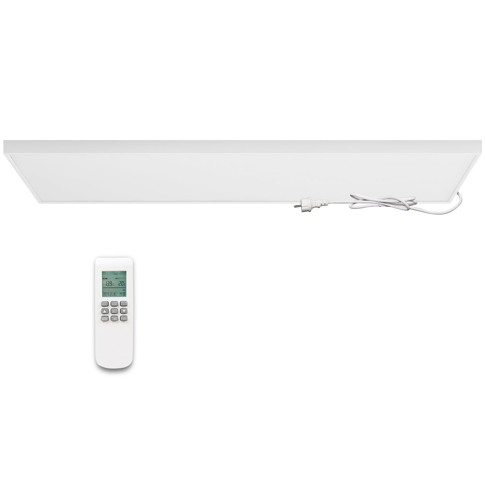 Calefacción infrarroja, montaje en techo con termostato, control remoto, 660 vatios, calefacción de techo, infrarrojos, calefacción eléctrica, panel calefactor, protección contra sobrecalentamiento