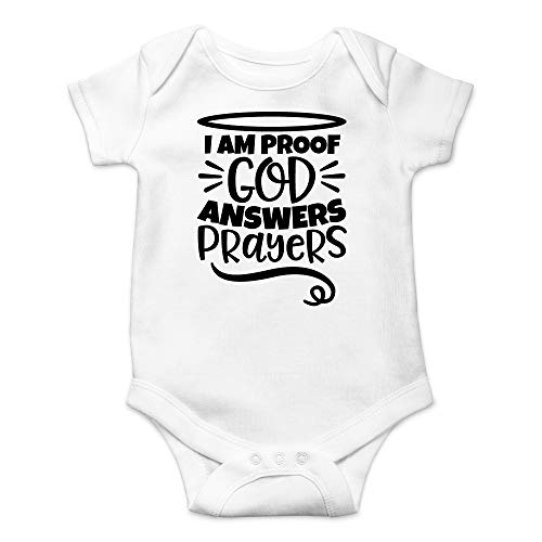 Image of CBTwear I am Proof God Answers Prayers Baby Bodysuit Funny Infant Outfit Cute Unisex Comfy Romper