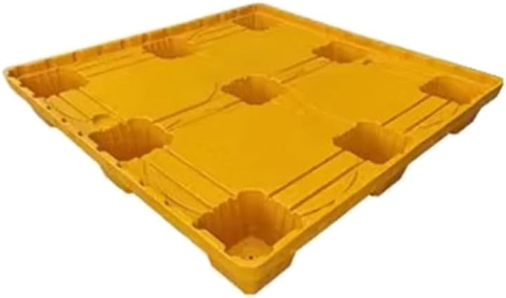 Heavy-Duty Nestable Anti-Leak Pallet, Industrial Spill Containment Platform, Waterproof Storage Tray for Paint Buckets & Garage (Yellow, 65x65x17cm, 1pc)