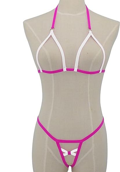 m.a.1 Women's Triangle Halter Bikini Set, Black, Tie-Back Closure-picture-10