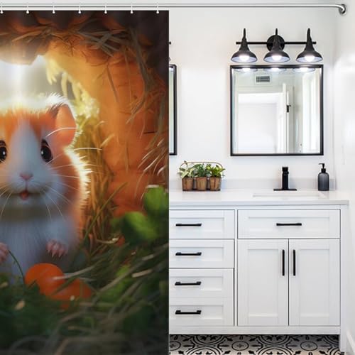 Rideau de douche hamster imperméable et séchage rapide en tissu - 5