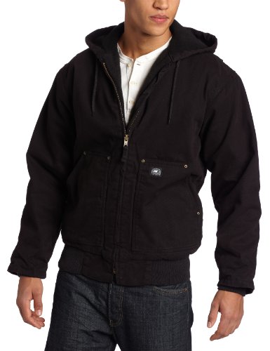 Key Apparel Men's Premium Insulated Fleece Lined Hooded Duck Jacket, Black, Large Regular