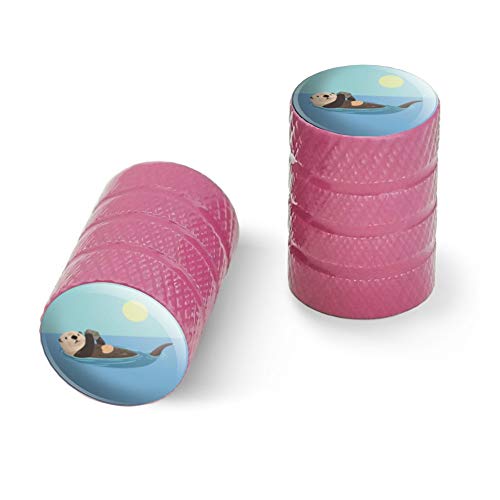Sea Otter Eating Giant Clam Motorcycle Bicycle Bike Tire Rim Wheel Aluminum Valve Stem Caps