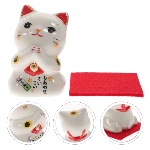 Figura Gato de la Suerte Japonesa de Cerámica Decorativa miniatura 3