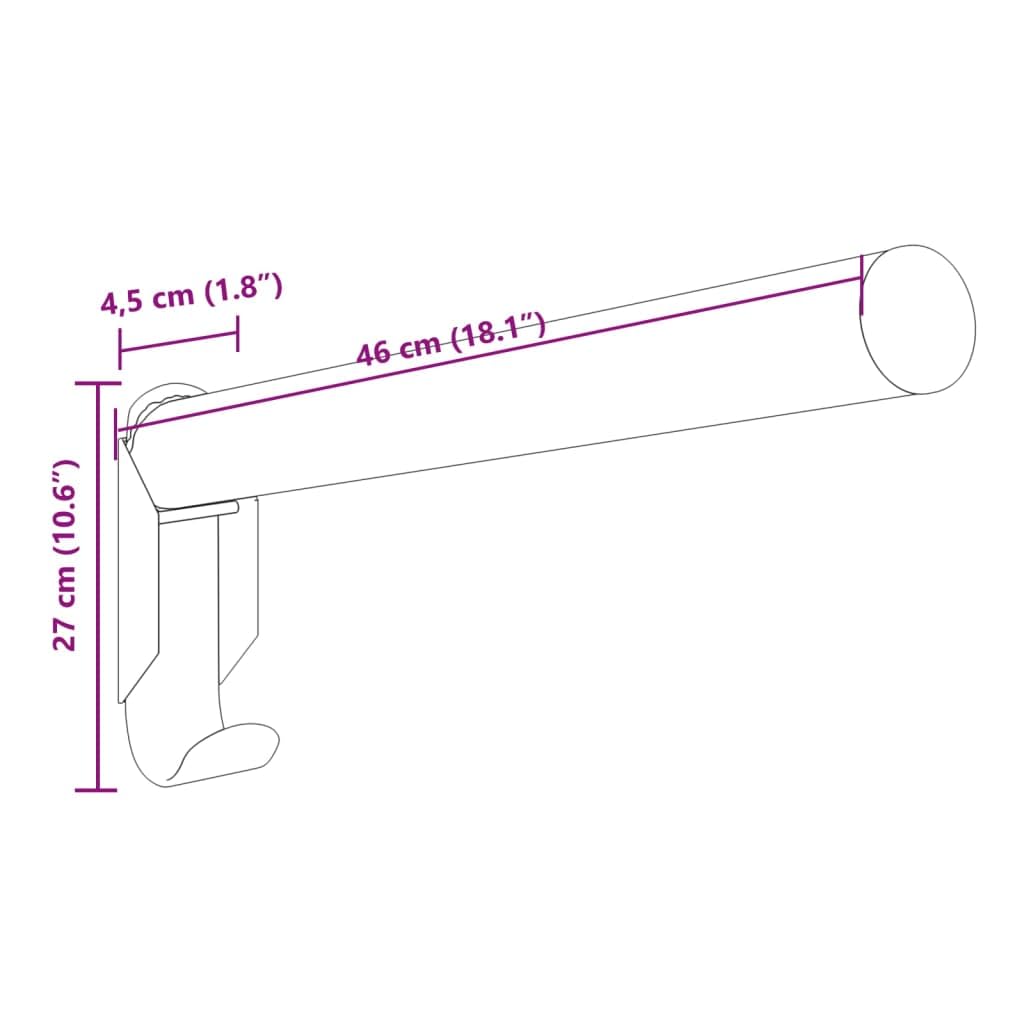 vidaXL Soporte de Silla Montura de Pared Plegable Hierro Negro, portasillas de Montar, Soporte para Silla de Montar, Soporte para Silla de Montar portátil