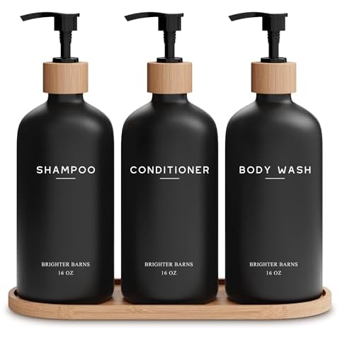 Brighter Barns Black Shampoo Dispenser Set Cover
