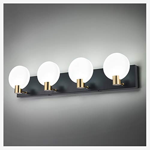 Bathroom Lighting Fixtures Over Mirror for Bathroom Led Modern Black Acrylic 4 Light Wall Lights Lamp