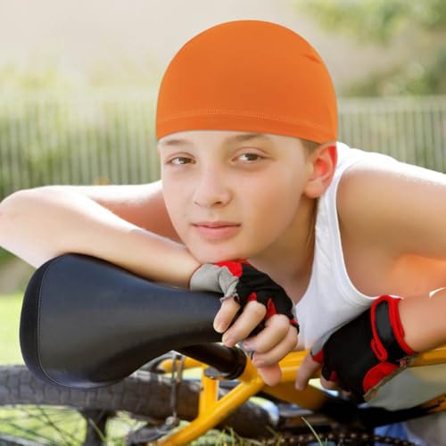 6 Pieces Cooling Skull Caps for Kids Youth Football Cycling Skull Cap for Helmet Liner Sports Wicking Cap4