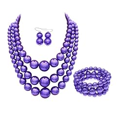 Purple Pearl Necklace set